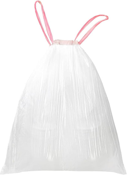 Waikas 1.2 Gallon Small Trash Bags Drawstring, Mini Garbage Bags, 88 Count, 1.14Mil Thickness, 3.8g/pcs, 38 * 41cm, Unscented, Clear