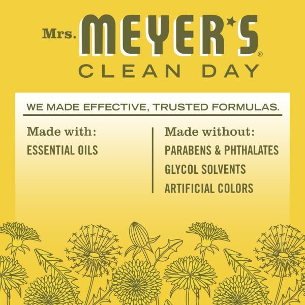 Mrs. MEYER'S CLEAN DAY Multi-Surface Everyday Cleaner, Dandelion Scent, 16 Fl Oz (Pack of 6)