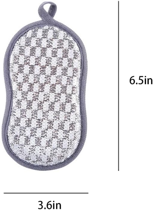 4 Pack Dish Sponge for Washing Dishes Cleaning Kitchen, All-Purpose, Non Scratch, Rough Scrubbers Side for Non-Stick Cookware, Soft Microfiber Scrub Side for Dishes,Reusable Dishwashing Sponges