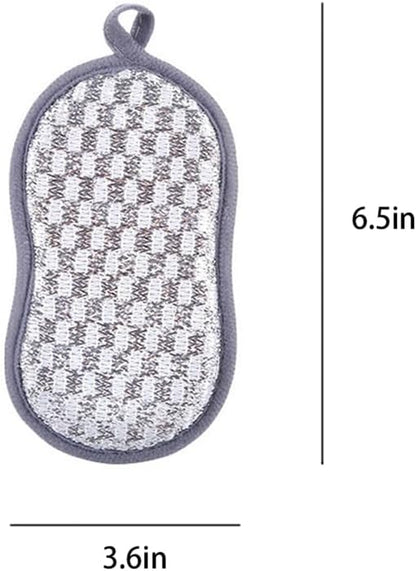 4 Pack Dish Sponge for Washing Dishes Cleaning Kitchen, All-Purpose, Non Scratch, Rough Scrubbers Side for Non-Stick Cookware, Soft Microfiber Scrub Side for Dishes,Reusable Dishwashing Sponges