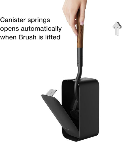 Toilet Cleaner Brush, Diveotree Toilet Brush and Holder for Dead Corner Cleaning, Wall Mounted Toilet Bowl Brush for Bathroom Decor, Toilet Scrubber Brush for Home/Hotel (Black, Square-1pack)