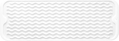 MicoYang Silicone Dish Drying Mat for Multiple Usage,Easy clean,Eco-friendly,Heat-resistant Silicone Mat for Kitchen Counter,Sink,Bar,Bottle,or Cup White M 17 inches x 6 inches