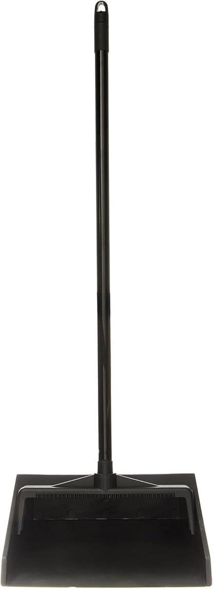 Carlisle FoodService Products Duo-Pan Upright Dust Pan with Serrated Yoke for Home, Restaurants, Kitchen, Lobby, And Office, Plastic, 30 Inches, Black
