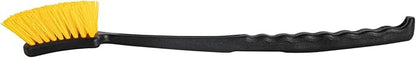 Restaurantware Heavy-Duty Scrub Brush 1 Count 20Inch Plastic Handle - Industrial Utility Cleaning Brush with Ergonomic Grip - Stiff Yellow Bristles for Commercial Kitchen Or Tire Cleaning