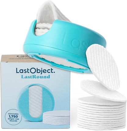 LastRound Reusable Makeup Remover Pads - 7 Washable Eco-Friendly Reusable Cotton Rounds for Face - Sustainable & Soft Cotton Face Pads for Facial Cleansing & Eye Makeup Removal - Travel Storage Case