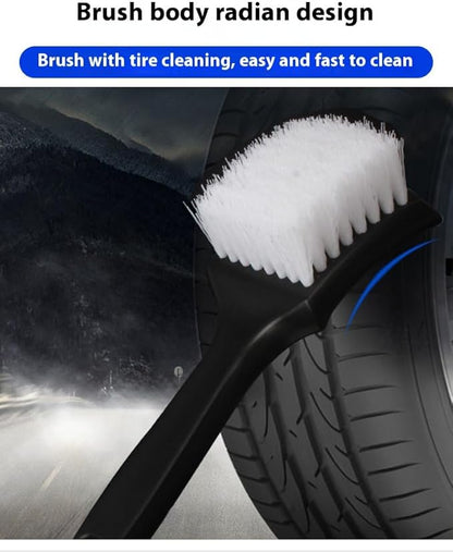 8.3" Car Tire Wash Brush, Carpet Cleaning and Scrub Brush for Floor Mats, Car Detailing Brushes Hard Bristles Wheel Brush for Car Interior and Home, Wheels, Rims, Motorcycles, Bicycles (Black)