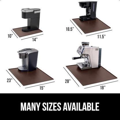 GORILLA GRIP Silicone Coffee Mat, Espresso Machine Bar Accessories, Keep Kitchen Counters Clean, Stays in Place, Waterproof and Heat Resistant Dish Drying Mats, Home Decor Essentials, 10x14, Brown