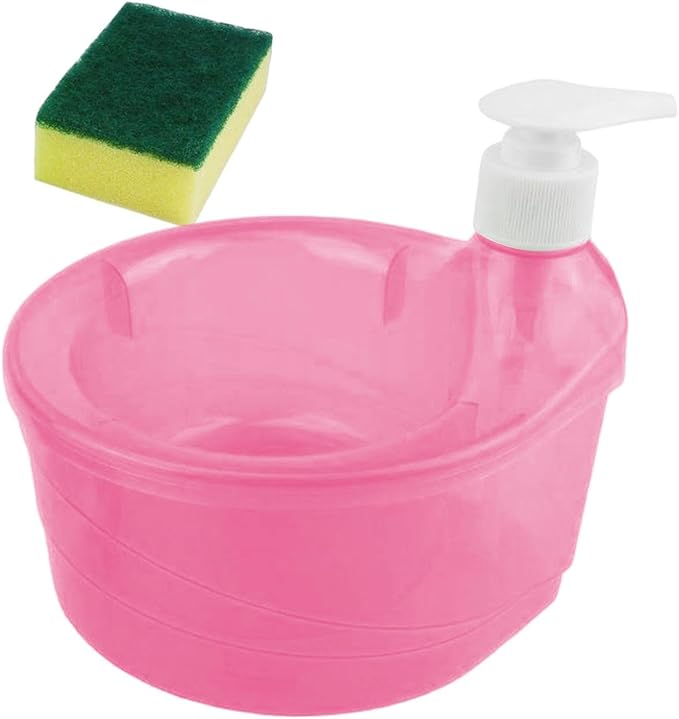 Hand Soap Dispenser - 2 in 1 Washing Up Liquid Dispenser, Dish Washing Pump Organizers | Sink Pump Dispenser Refill Soap Holder with Sponge, Soap Pump and Sponge caddyy for Kitchen Dishwashing