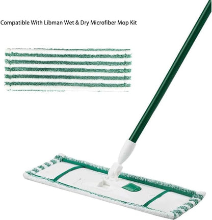 2 Pack Replacent Mop Refills Compatible with Libman Wet & Dry Microfiber Mop,Reusable Washable Microfiber Cloth Mop Head Pads for Wet and Dry Use (Set of 2)