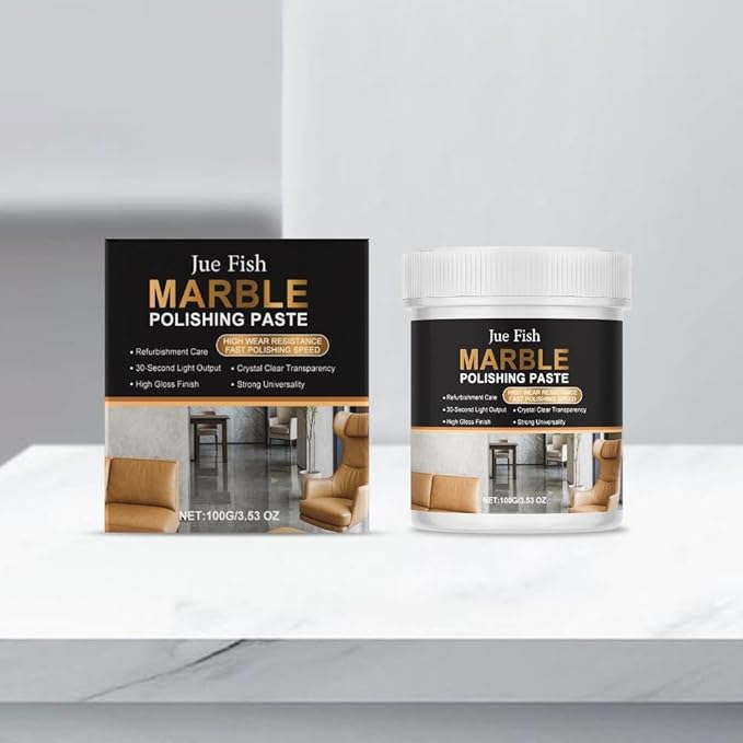 Marble Polishing Paste, Professional Granite & Quartz Cleaner & Sealer for Countertops, Floors, and Walls - Stone Protector with Water Stain & Fingerprint Resistance, 100g ﻿