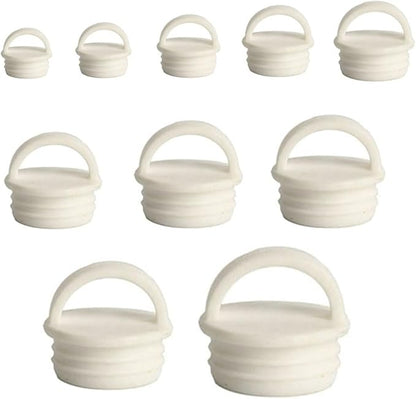 10 Pack Mop Bucket Drain Plug Replacement End Cap Stopper Rubber Sealing Plugs with Ring Grip for Spin Flat Mops and Buckets System Water Tub Tubing Holes Bathtub Kitchen Bathroom