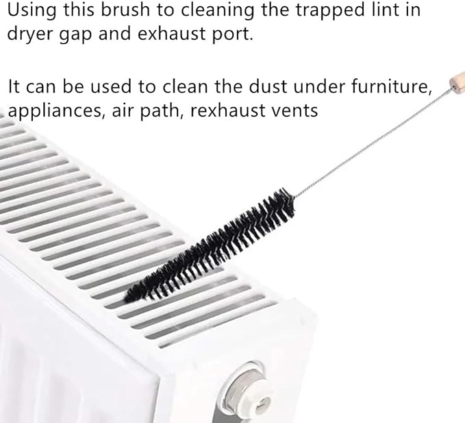Dryer Vent Cleaner Kit, Dryer Lint Brush Vent Cleaner Lint Remover Long Flexible Refrigerator Coil Brush Clothes Dryer Lint Vent Trap Cleaner Brush 2 Pack