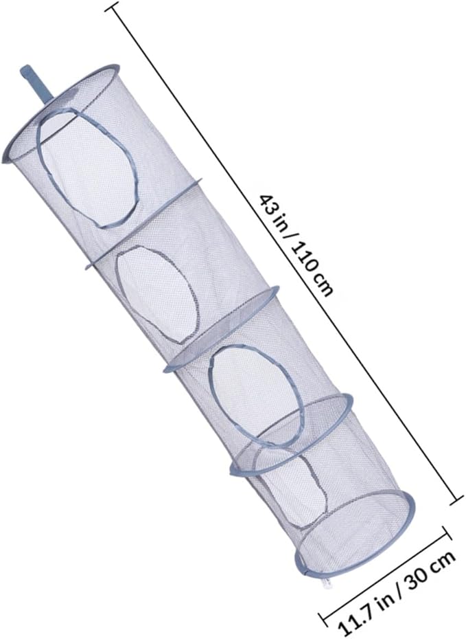 1pc Foldable Mesh Laundry Drying Basket Versatile Hanging Storage Organizer for Clothes Toys and Sundries for Bathroom Bedroom and Living Room Use