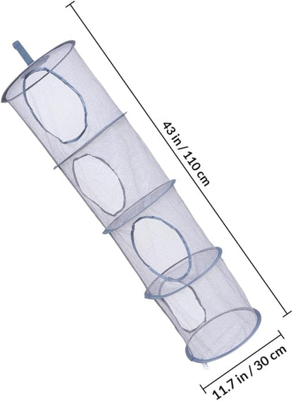 1pc Foldable Mesh Laundry Drying Basket Versatile Hanging Storage Organizer for Clothes Toys and Sundries for Bathroom Bedroom and Living Room Use