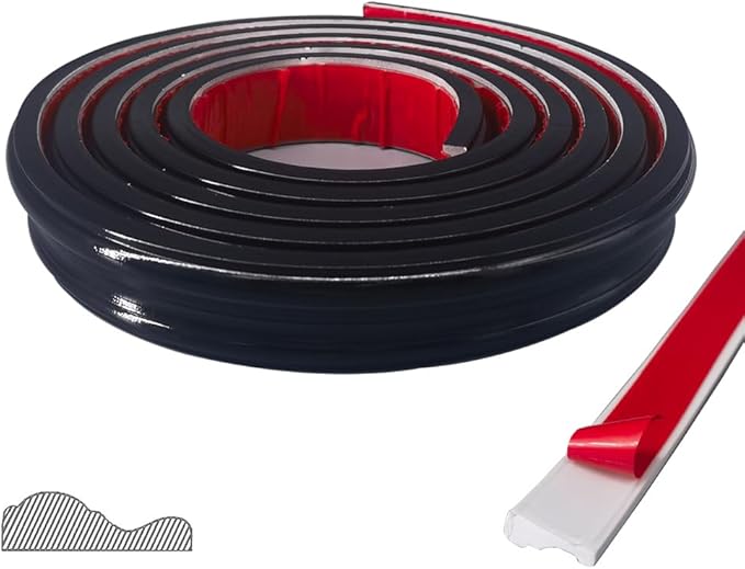 Peel and Stick Flexible Wall Molding Trim Self Adhesive Decorative Strips, DIY 3D Ceiling Trim for Home Décor on Cabinet Door Mirror Frame, 1.3 in x 10 ft Black