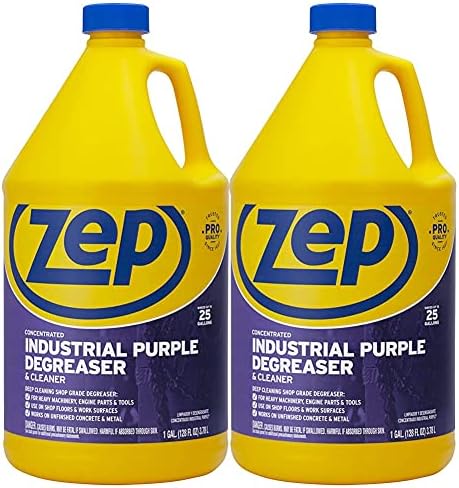 Zep Industrial Purple Cleaner and Degreaser Concentrate - 1 Gallon (Case of 2) R45802 - Powerful Deep Oil and Grease Cleaning Formula for Machinery, Engine Parts, Shop Floors, Garages, Works on