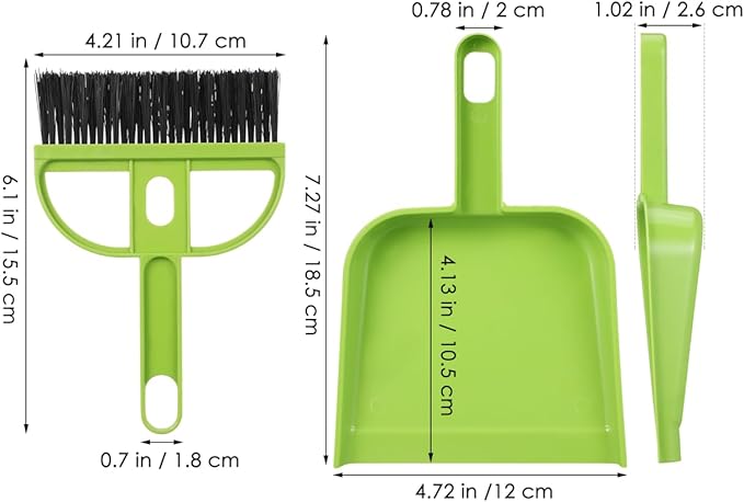 Healifty 18 Pack Mini Dust Pan and Brush Set, Small Broom and Dustpan with Handle for Pets Kids Desk Home Camping Hand Cleaning Supplies