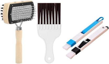 Air Conditioner Condenser Fin Cleaning Brush Refrigerator Coil Cleaning Brush Supplies Coil 4-in-1 Mini Split AC Coil Cleaning Kit Multi-Purpose Coil & Keyboard Cleaner Brush Set