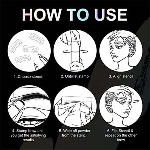 Eyebrow Stamp Stencil Kit - Eye Brow Stencil Kits with Eyebrow Blush, Long-lasting Waterproof & Smudge-Proof Eyebrow Shaping Kit with 24 Reusable Eyebrow Stencils for Perfect Brow (Light Brown)