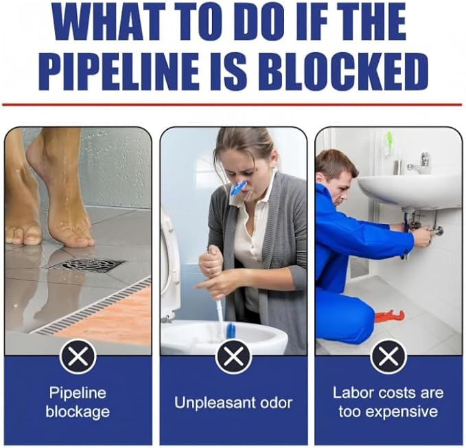 Strong Pipeline Dredging Agent, Powerful Pipe Dredging Agent for Kitchen and Toilet Pipelines, Drain Clog Remover, Toilet Cleaner Foam Powder,Fast-Acting Pipe Maintainer for Sink Bathtub Clogs