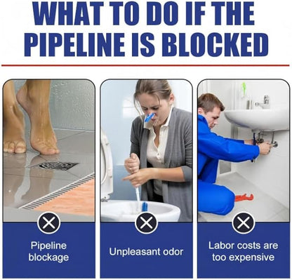 Strong Pipeline Dredging Agent, Powerful Pipe Dredging Agent for Kitchen and Toilet Pipelines, Drain Clog Remover, Toilet Cleaner Foam Powder,Fast-Acting Pipe Maintainer for Sink Bathtub Clogs