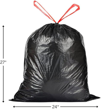 Strong Large 13 Gallon Drawstring Trash Bags Black Can Liners Kitchen Garbage Bags Multipurpose 40 CT Home Lawn Bags