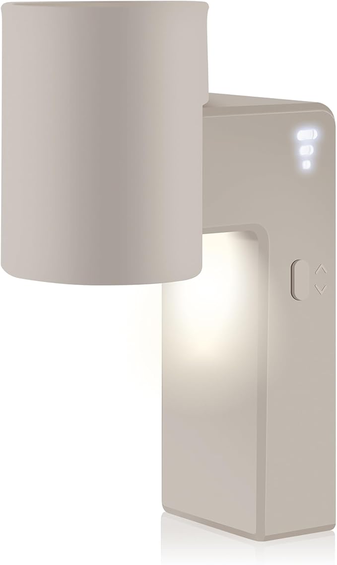 ROSSEX 1 Pcs Wall Fragrance Plug in with Night Light Compatible with Bath and Body Works Wallflowers, with 3-Speed Adjustable Fragrance Essential Oil Diffuser for Home, Khaki