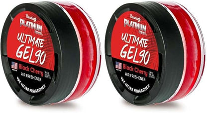 Paradise Air Platinum Series Ultimate Gel 90 Air Freshener for use in Auto, Home, Office, Bathroom, 30g, Black Cherry (2 Pack)