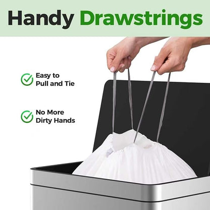 18 Gallon 200 Count Compactor Kitchen Trash Bags Heavy Duty 1.2 Mil THICK Reinforced Drawstring Perfect Fit for 18 Gallon Compatible with Kitchenaid, Whirpool, GE 15 Inch Compactors GRAND SAVE!