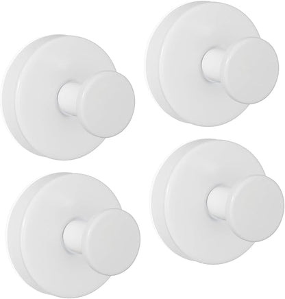 ZESLMG White Suction Cup Hooks for Glass Window, Shower Hook for Inside Shower, Removable Towel Hooks for Bathroom Kitchen Wall Glass Door, Wreaths Loofah Suction Hook for Hanging, 4 Pack