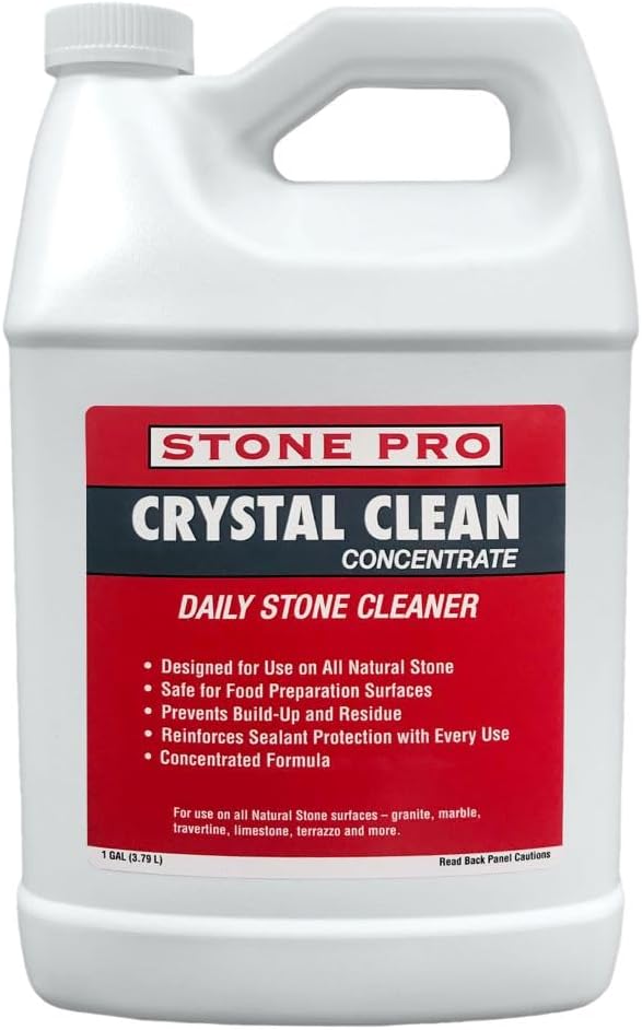 Stone Pro Crystal Clean - Surface Cleaner & Sealer, Concentrate 128 oz Gallon
