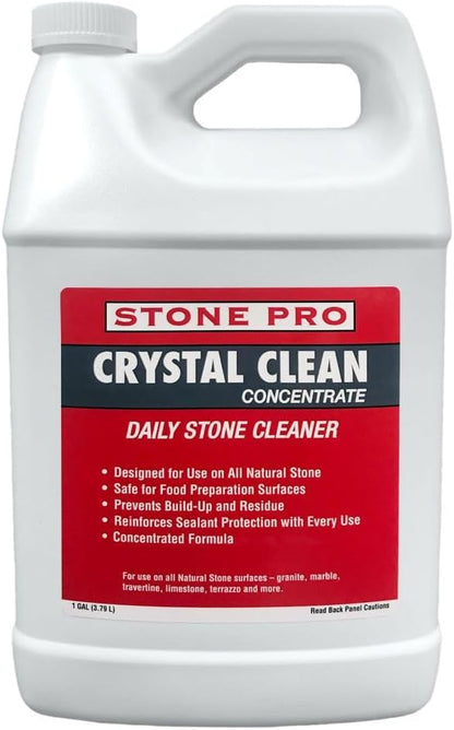 Stone Pro Crystal Clean - Surface Cleaner & Sealer, Concentrate 128 oz Gallon