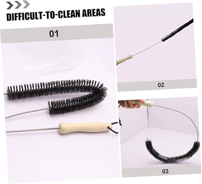 2pcs Dryer Vent Cleaner Brush Wooden Handle Brush for Washing Machine Cleaning Duct Cleaning Kit for Home Use