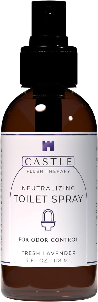 Castle Flush Therapy Neutralizing Toilet Spray | Odor Control: Mist Over the Water Surface, Go, Then Flush | Bathroom Freshening | Neutralizes Odors at the Source | Fresh Lavender | 4 oz