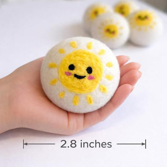Wool Dryer Balls - 6 Pack, 100% New Zealand Wool - Reusable Natural Laundry Softener, No More Dryer Sheets, Helps Reduce Static & Wrinkles