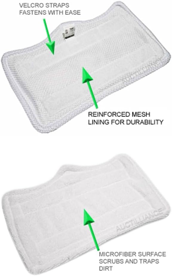Clean Co. 4 Steam Pocket Mop Pads Compatible Replacement Pad for Shark Mops S3101W, S3250, S3250W, S3250CW, S3251N, S3101POD, SP100Q, S3251, SE200, S3251WC, FS3101, S3251_N2A, S3101CO
