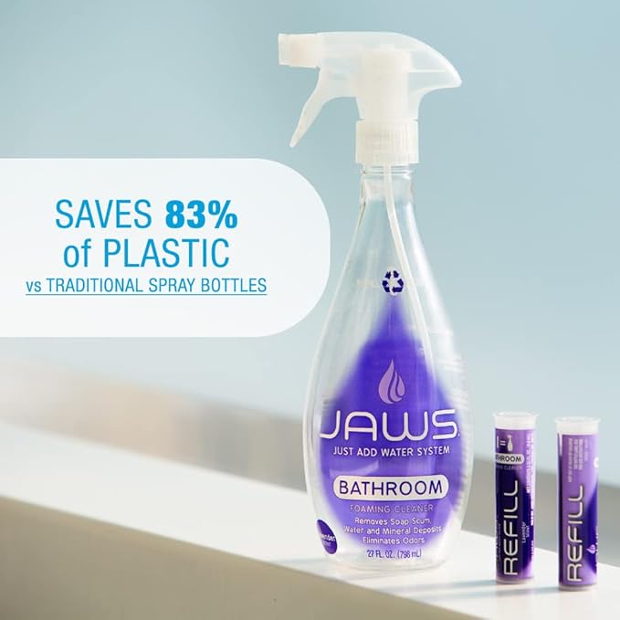 JAWS Foaming Bathroom Cleaner Refill Pack. Includes 2 Refill Pods. Refillable Cleaning Supplies.