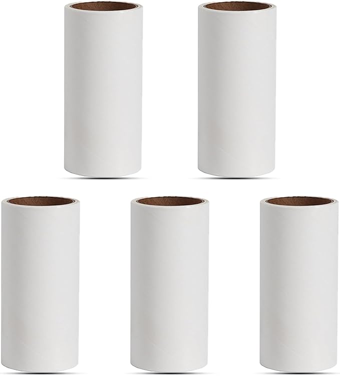 Lint Roller Refills 4 inch,Extra Sticky Lint Roller Replacement Refills Only, Inside Diameter 1.5 inch, 60 Sheets per Roll (Pack of 5, Total 300 Sheets, 4 inch)