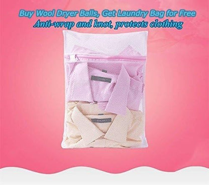 Wool Dryer Balls by FHQSX 6-Pack, XL Premium Reusable Natural Fabric Softener, White and Grey…
