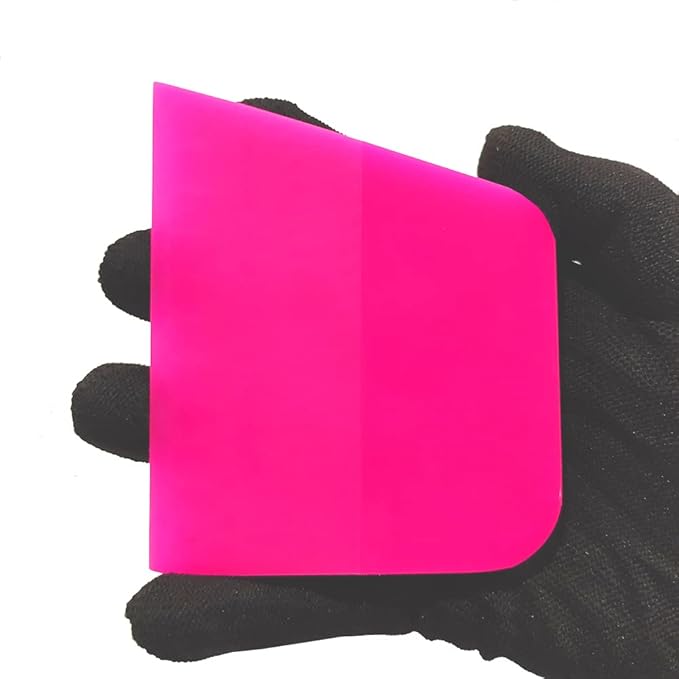 4" x 3" Pink Modern Bevelled Squeegee for Car Vinyl Wrap PPF Coating Installation