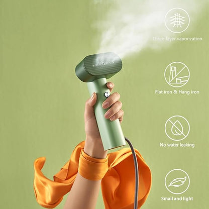 G6 Pro Smart Handheld Steamer for Clothes – Global Voltage Adaptation(100-240V), Palm-Sized & Lightweight (0.8lb), Easy Wrinkle Remover, Auto Shut-Off, Travel & Home Double Use (Green)
