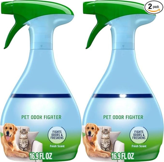 (Pack of 2)-F.e.b.r.e.z.e Pet Odor Fighter Air Freshener Fabric Spray, Fresh Scent, (16.9 oz x 2 = Total 33.8 oz)