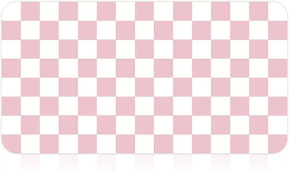 17" x 32" Checkered Dish Drying Mat for Kitchen Counter, Absorbent Coffee Bar Mat for Espresso Machine Coffee Countertops Accessories (Pink)