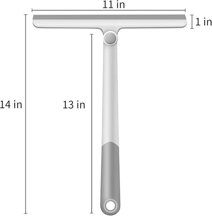 Window Squeegee, 2 Pack Shower Squeegee for Glass Doors Bathroom Mirror Windows Cars and Tile Walls, Silicone Plastic Squiggy Cleaner Tool 12 inch（4 Pack