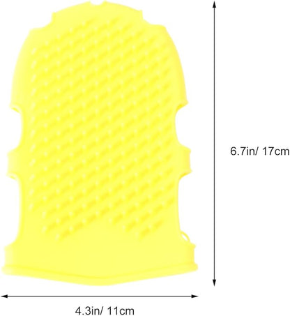Mikinona Double Sided Silicone Bath Gloves Back Scrubber for Shower with Exfoliating Massage and Body Cleansing Scrubbers Soft Bath Glove Brush for Home Bathroom Use 6.69X4.33X0.82In
