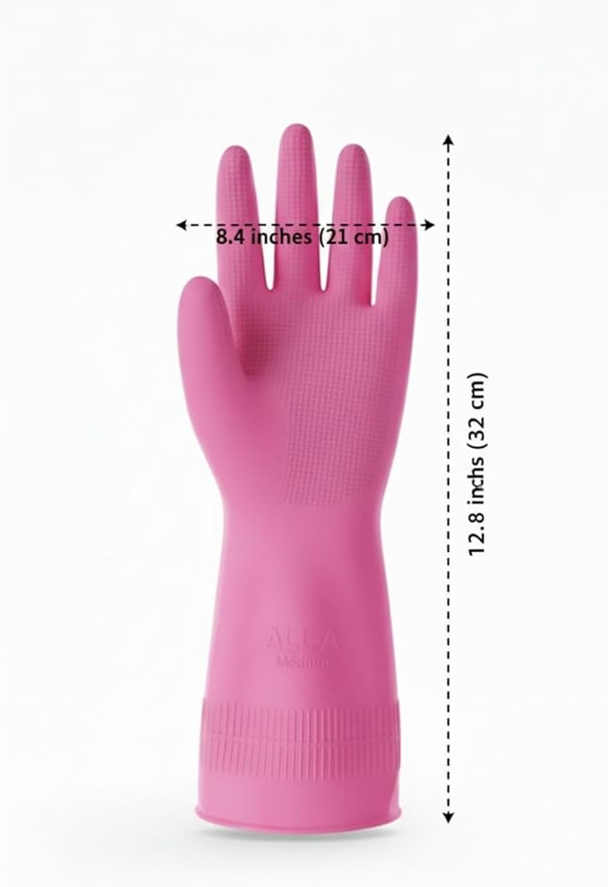Premium Dishwashing Gloves Reusable Rubber Kitchen Cleaning Waterproof Hand Protection
