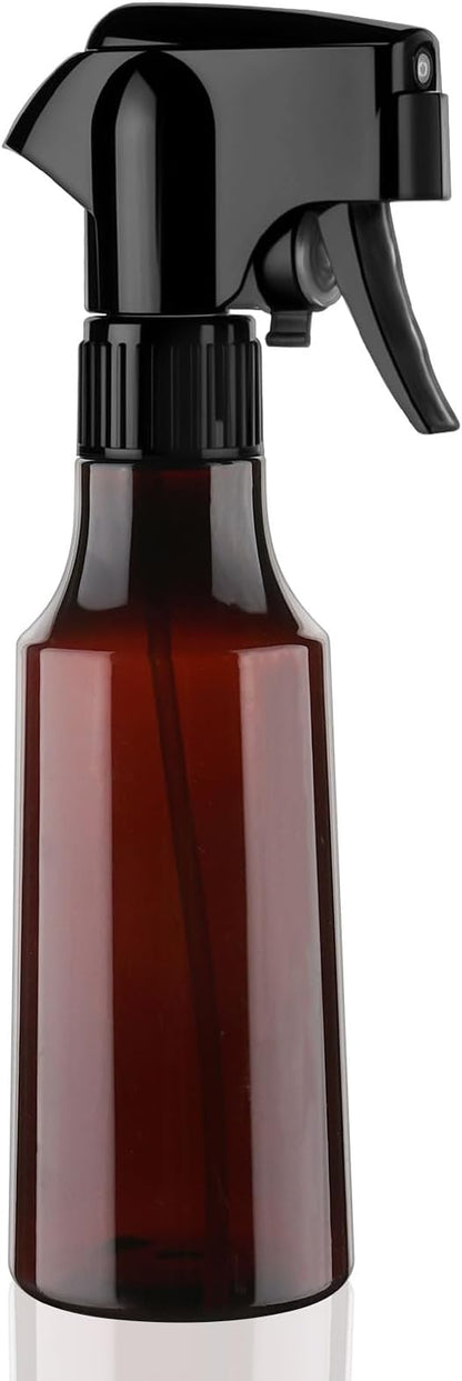 Plastic Spray Bottles 12oz Continuous Spray Bottle Mist Spraying Heavy Duty Empty Water Spray Bottles for Hair, Cleaning Solutions, Plants，Essential Oils (Brown-1pcs)