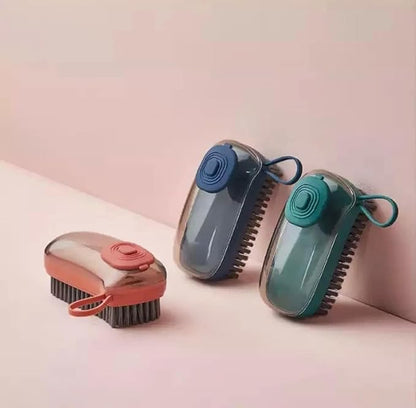 Brush with Soap Dispenser, Good Srubber Cleaner for Dish Sink Pan Pot Washing and Cleaning, Bathroom, Kitchen, Soft Laundry Clothes and Shoes Scrubbing Brush(Green) (Blue)