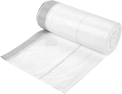 Ultrasac 18 Gallon 2.0 MIL White Drawstring Trash Bags - 25" x 28" - Pack of 50 - For Home, Outdoor, Industrial, & Commercial