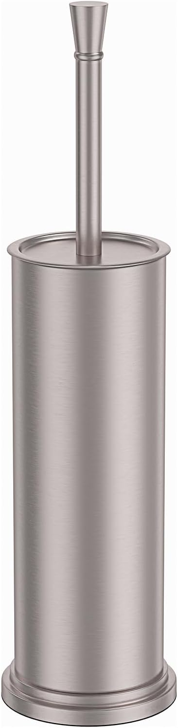 Toilet Brush and Holder Set：304 Stainless Steel Heavy Duty Toilet Bowl Brush，Removable Inner Bowl and Splash Protection，Bathroom Toilet Brush-Dense Bristles for Through Cleaning